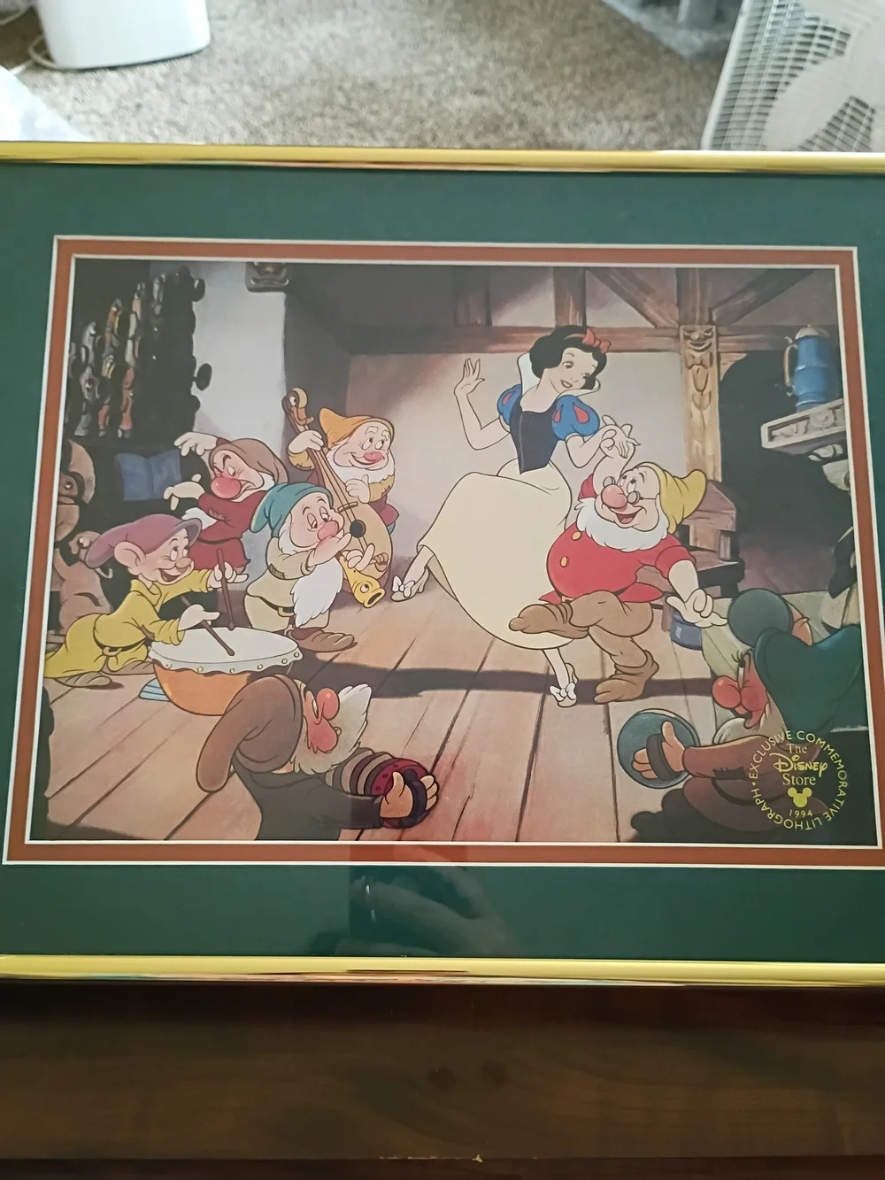 Vintage 1994 Disney Snow White & The Seven Dwarfs Disney Store Lithograph